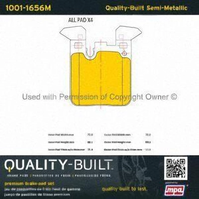 Rear Semi Metallic Pads by QUALITY-BUILT - 1001-1656M pa5
