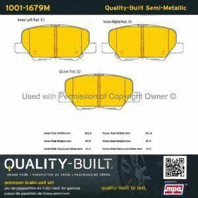 Rear Semi Metallic Pads by QUALITY-BUILT - 1001-1679M pa1