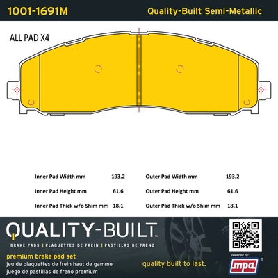 QUALITY-BUILT - 1001-1691M - Rear Disc Brake Pad Set pa1