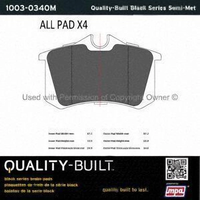 Rear Semi Metallic Pads by QUALITY-BUILT - 1003-0340M pa2