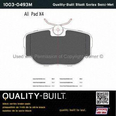 Rear Semi Metallic Pads by QUALITY-BUILT - 1003-0493M pa1