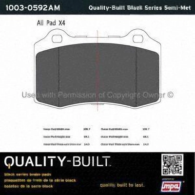 Rear Semi Metallic Pads by QUALITY-BUILT - 1003-0592AM pa1