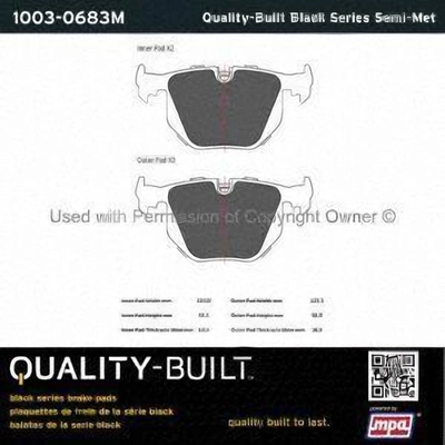 Rear Semi Metallic Pads by QUALITY-BUILT - 1003-0683M pa1