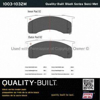 Rear Semi Metallic Pads by QUALITY-BUILT - 1003-1032M pa9