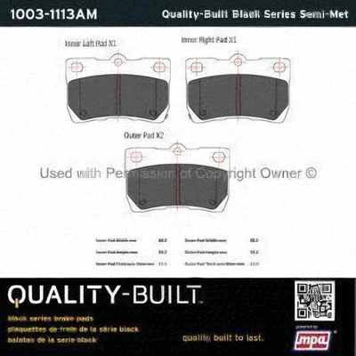 Rear Semi Metallic Pads by QUALITY-BUILT - 1003-1113AM pa2