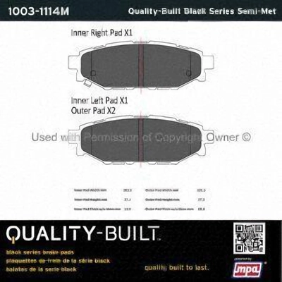 Rear Semi Metallic Pads by QUALITY-BUILT - 1003-1114M pa1