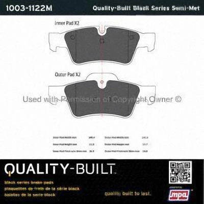 Rear Semi Metallic Pads by QUALITY-BUILT - 1003-1122M pa1