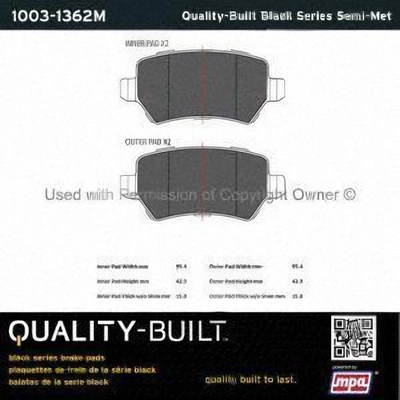 Rear Semi Metallic Pads by QUALITY-BUILT - 1003-1362M pa1