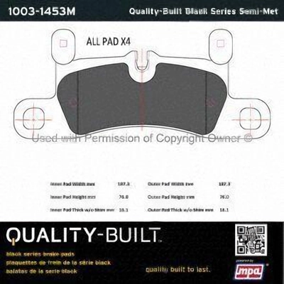 Plaquettes arrière semi-métallique by QUALITY-BUILT - 1003-1453M pa1