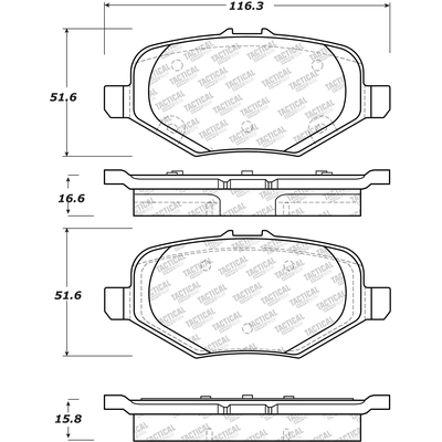 Plaquettes arrières Severe Duty de CENTRIC PARTS - 307.16120 pa6