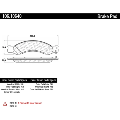 Plaquette arri�re semi-m�tallique Severe Duty by CENTRIC PARTS - 106.10640 pa2