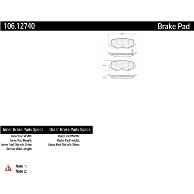 Plaquette arrière semi-métallique Severe Duty par CENTRIC PARTS - 106.12740 pa2