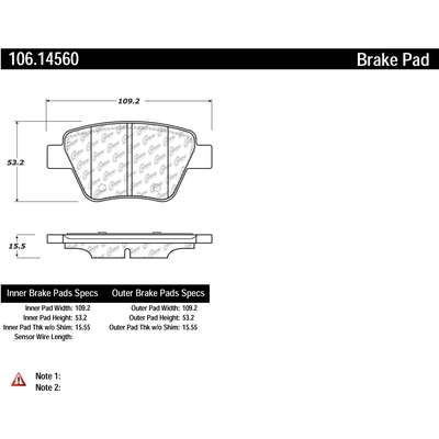 Rear Severe Duty Semi Metallic Premium Pad by CENTRIC PARTS - 106.14560 pa2