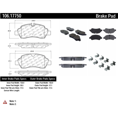 Rear Severe Duty Semi Metallic Premium Pad by CENTRIC PARTS - 106.17750 pa3