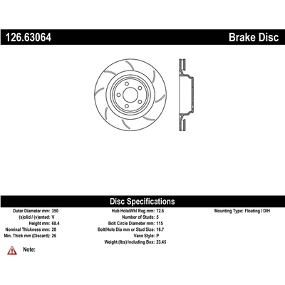 Rear Slotted Rotor by CENTRIC PARTS - 126.63064 pa3
