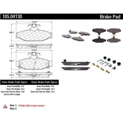 Rear Super Premium Ceramic Pads by CENTRIC PARTS - 105.04130 pa5