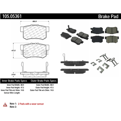 Rear Super Premium Ceramic Pads by CENTRIC PARTS - 105.05361 pa3