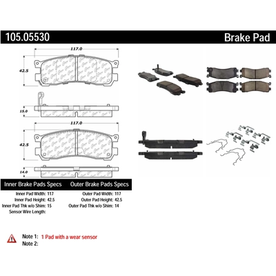 Rear Super Premium Ceramic Pads by CENTRIC PARTS - 105.05530 pa3