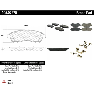 Rear Super Premium Ceramic Pads by CENTRIC PARTS - 105.07570 pa2