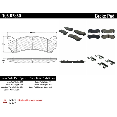 Rear Super Premium Ceramic Pads by CENTRIC PARTS - 105.07850 pa2