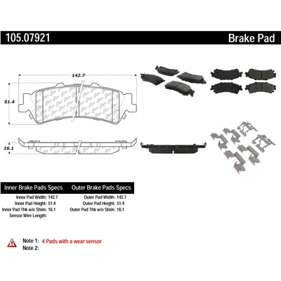 Rear Super Premium Ceramic Pads by CENTRIC PARTS - 105.07921 pa4