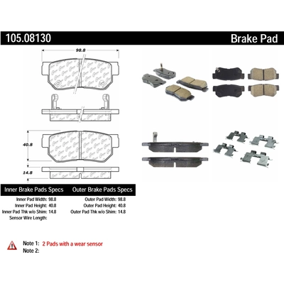 Rear Super Premium Ceramic Pads by CENTRIC PARTS - 105.08130 pa3