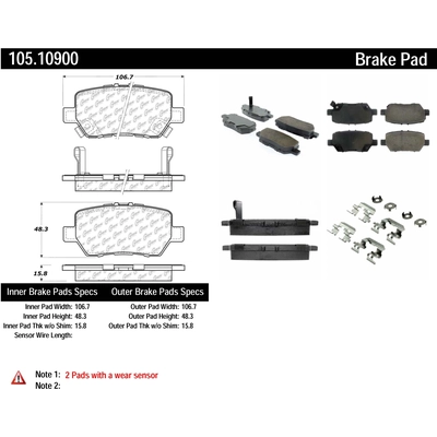 Rear Super Premium Ceramic Pads by CENTRIC PARTS - 105.10900 pa3