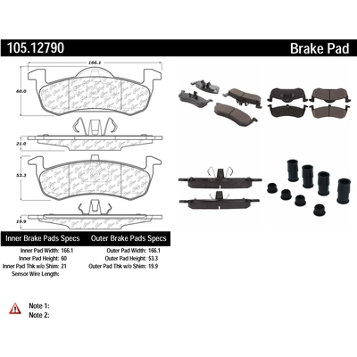 Rear Super Premium Ceramic Pads by CENTRIC PARTS - 105.12790 pa1