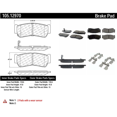 Rear Super Premium Ceramic Pads by CENTRIC PARTS - 105.12970 pa1