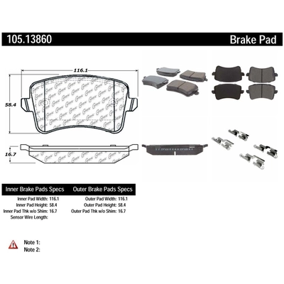 Rear Super Premium Ceramic Pads by CENTRIC PARTS - 105.13860 pa7