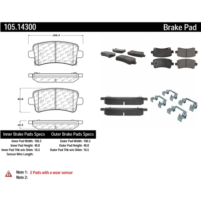 plaquettes arrière en céramique de qualité supérieur by CENTRIC PARTS - 105.14300 pa5