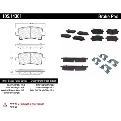 Rear Super Premium Ceramic Pads by CENTRIC PARTS - 105.14301 pa3
