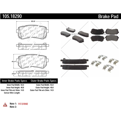 Rear Super Premium Ceramic Pads by CENTRIC PARTS - 105.18290 pa1
