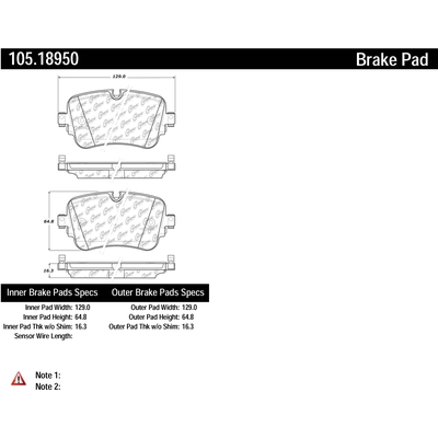 Rear Super Premium Ceramic Pads by CENTRIC PARTS - 105.18950 pa1
