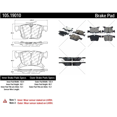 Rear Super Premium Ceramic Pads by CENTRIC PARTS - 105.19010 pa2