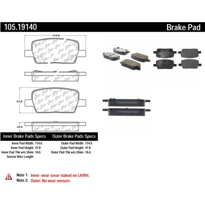 Rear Super Premium Ceramic Pads by CENTRIC PARTS - 105.19140 pa2