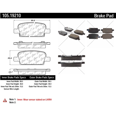 CENTRIC PARTS - 105.19210 - plaquettes arrière en céramique de qualité supérieur pa1