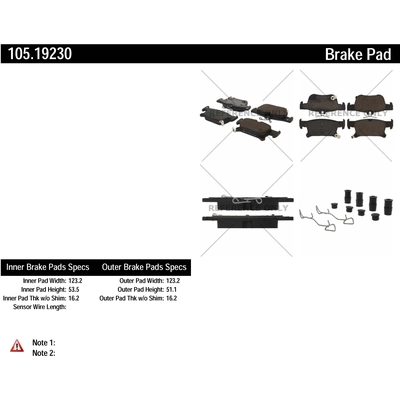 Rear Super Premium Ceramic Pads by CENTRIC PARTS - 105.19230 pa2