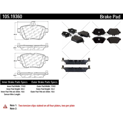Rear Super Premium Ceramic Pads by CENTRIC PARTS - 105.19360 pa1