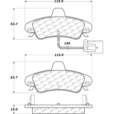 Plaquettes arrières semi-métallique de qualité supérieur by CENTRIC PARTS - 104.08990 pa2