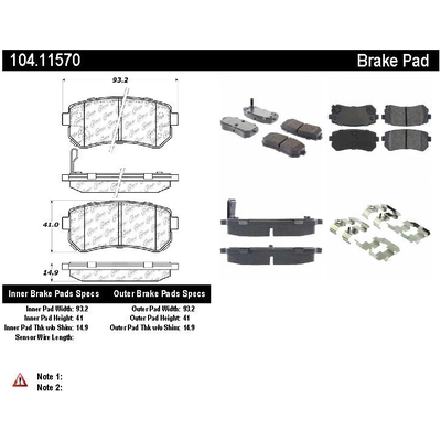 Plaquettes arrières semi-métallique de qualité supérieur by CENTRIC PARTS - 104.11570 pa4