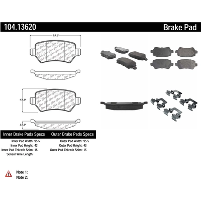 Rear Super Premium Semi Metallic Pads by CENTRIC PARTS - 104.13620 pa1