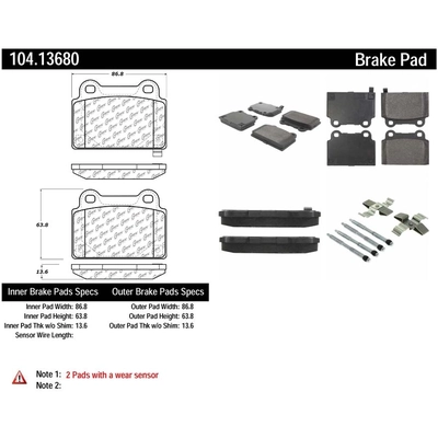 Plaquettes arri�res semi-m�tallique de qualit� sup�rieur by CENTRIC PARTS - 104.13680 pa4