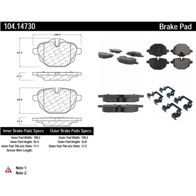 Plaquettes arrières semi-métallique de qualité supérieur by CENTRIC PARTS - 104.14730 pa5