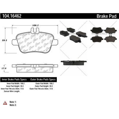 Rear Super Premium Semi Metallic Pads by CENTRIC PARTS - 104.16462 pa2