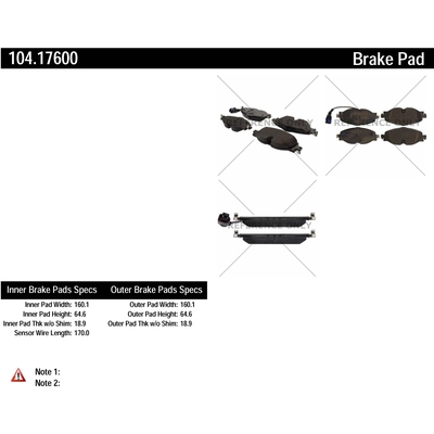 Plaquettes arrières semi-métallique de qualité supérieur par CENTRIC PARTS - 104.17600 pa2