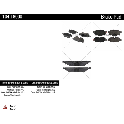 Plaquettes arrières semi-métallique de qualité supérieur by CENTRIC PARTS - 104.18000 pa2