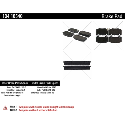 Rear Super Premium Semi Metallic Pads by CENTRIC PARTS - 104.18540 pa1