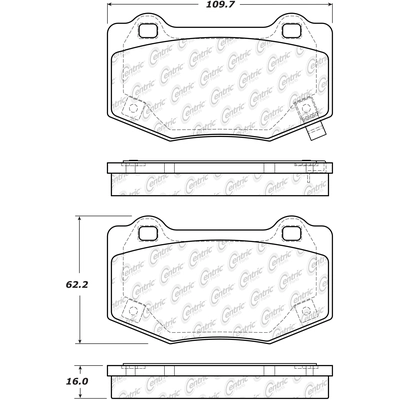 Rear Super Premium Semi Metallic Pads by CENTRIC PARTS - 104.18540 pa2