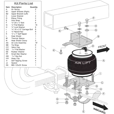 Rear Suspension Kit by AIR LIFT - 57205 pa12